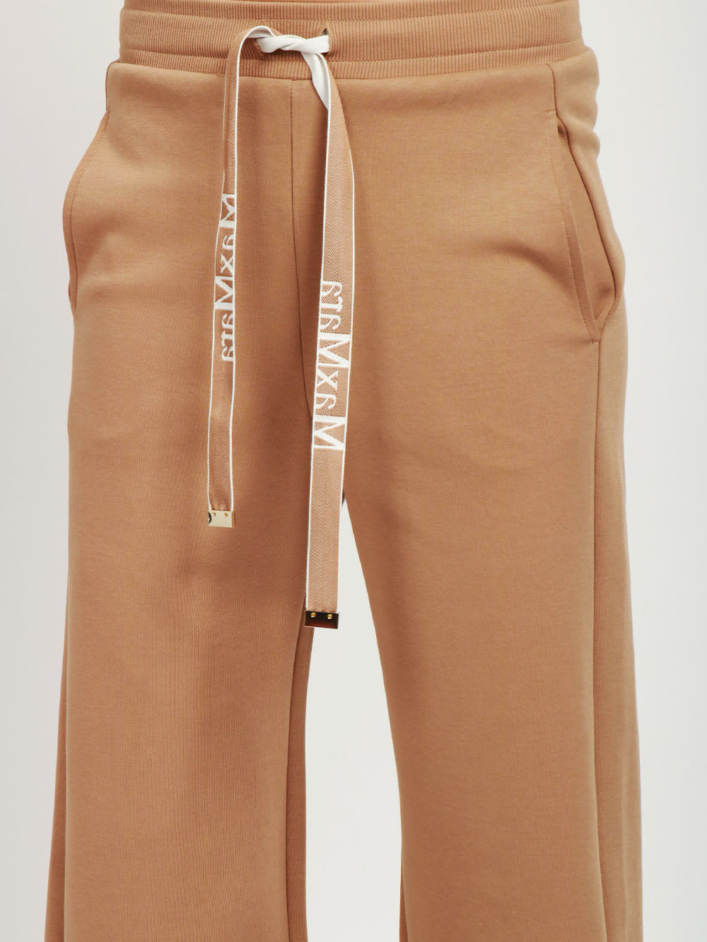 S MAXMARA Pantaloni di Tuta Bali in Felpa di Cotone Cammello Camel