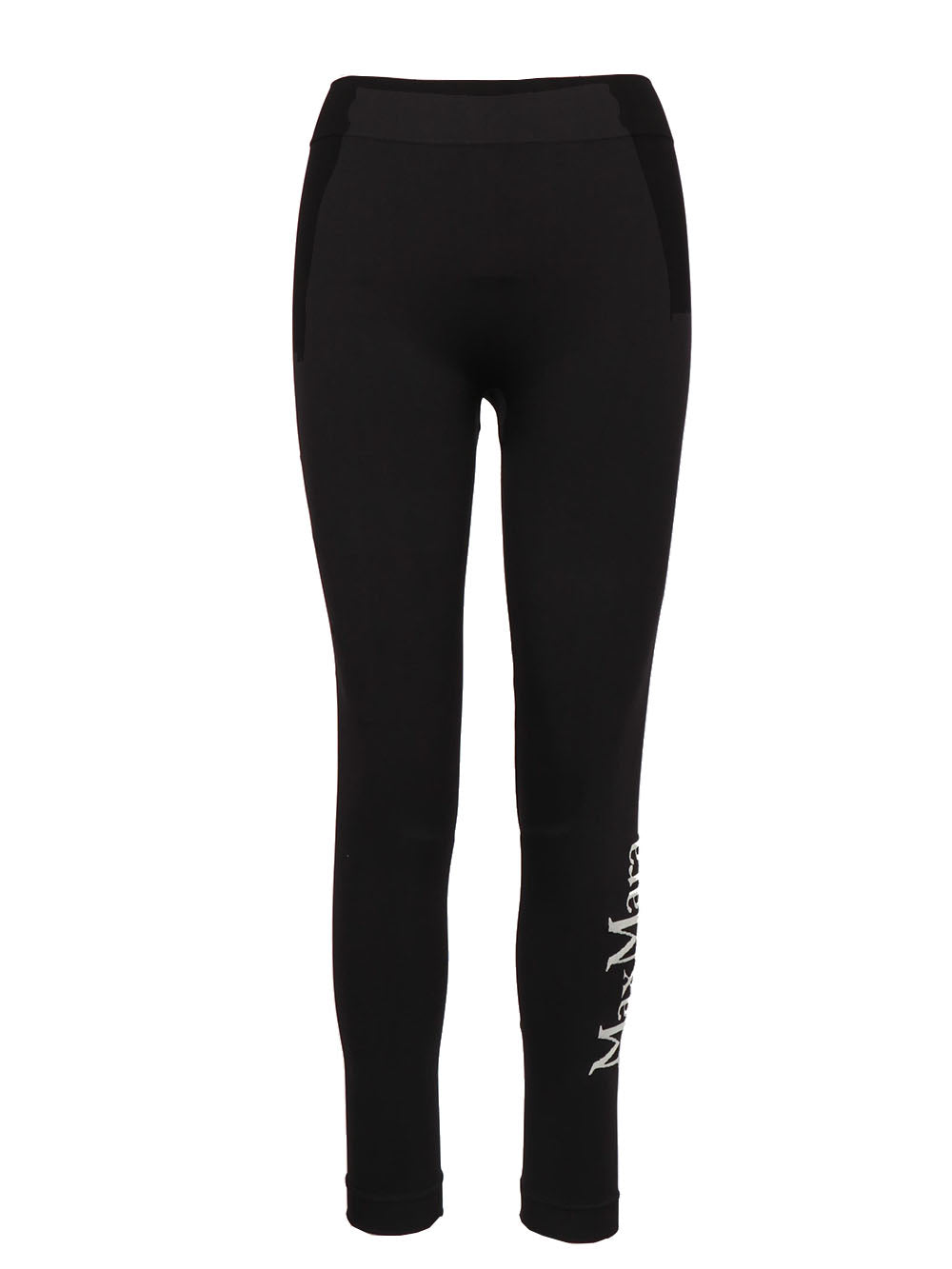 S MAXMARA Leggins Basilea Neri con Logo Nero
