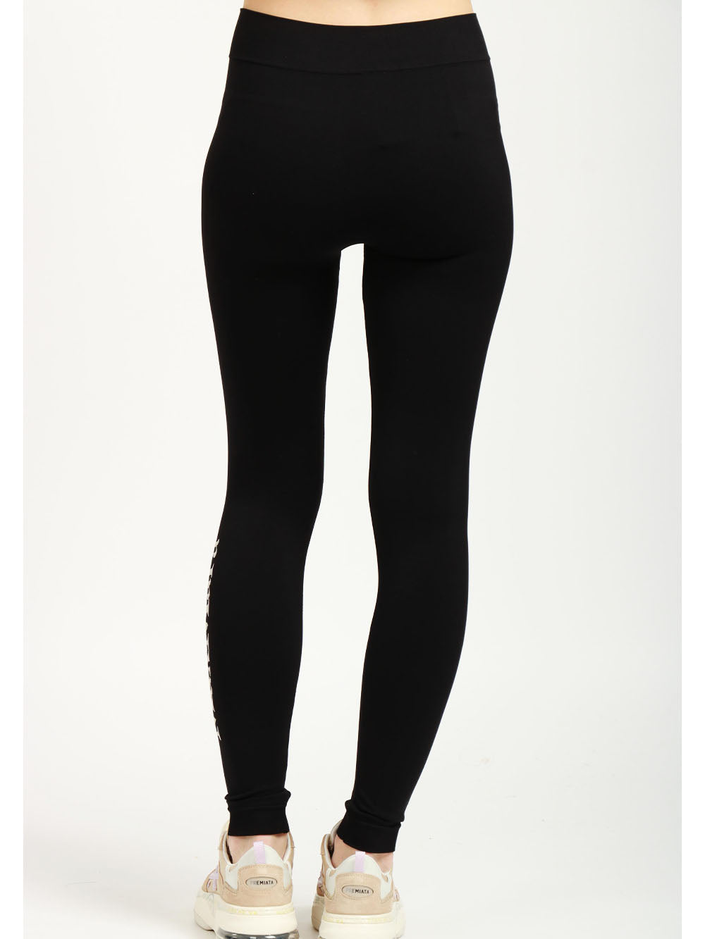 S MAXMARA Leggins Basilea Neri con Logo Nero