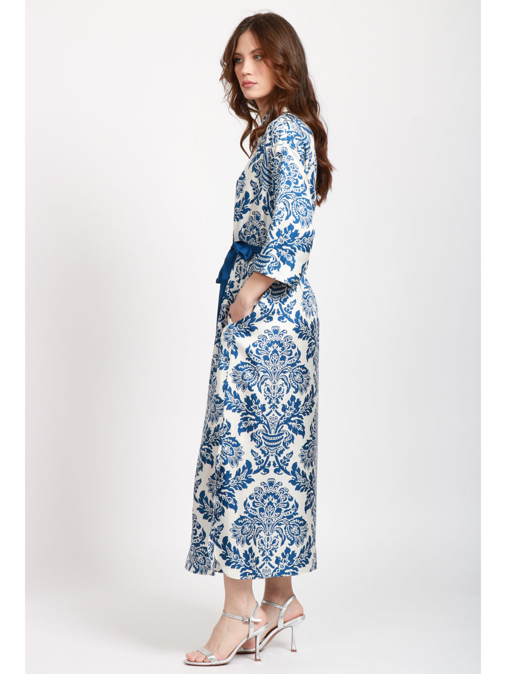 ワンピース S MAX MARA Camelia printed silk long chemisier dress S Max Mara Camelia Printed Silk Long Chemisier Dress S Max Mara