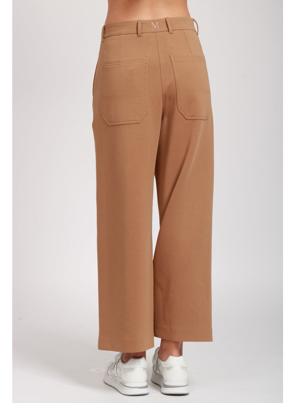 S MAXMARA Pantaloni in Jersey Scuba Camel Tabacco