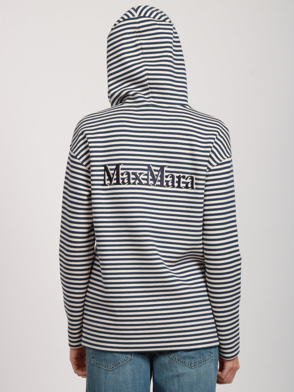 S MAXMARA Felpa in Cotone Blu e Panna a Righe Panna/blu