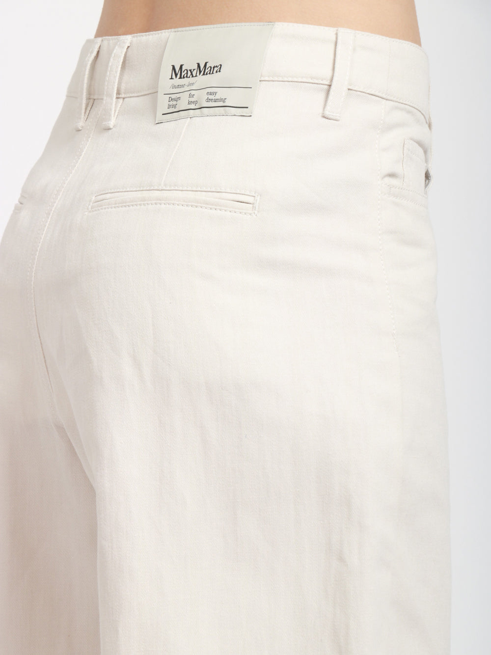 S MAXMARA Bermuda in Cotone e Lino Gesso Gesso
