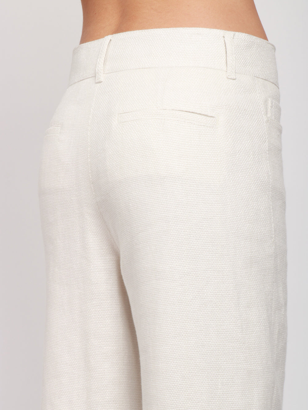 S MAXMARA Pantaloni in Lino Bianco Sporco Bianco sporco
