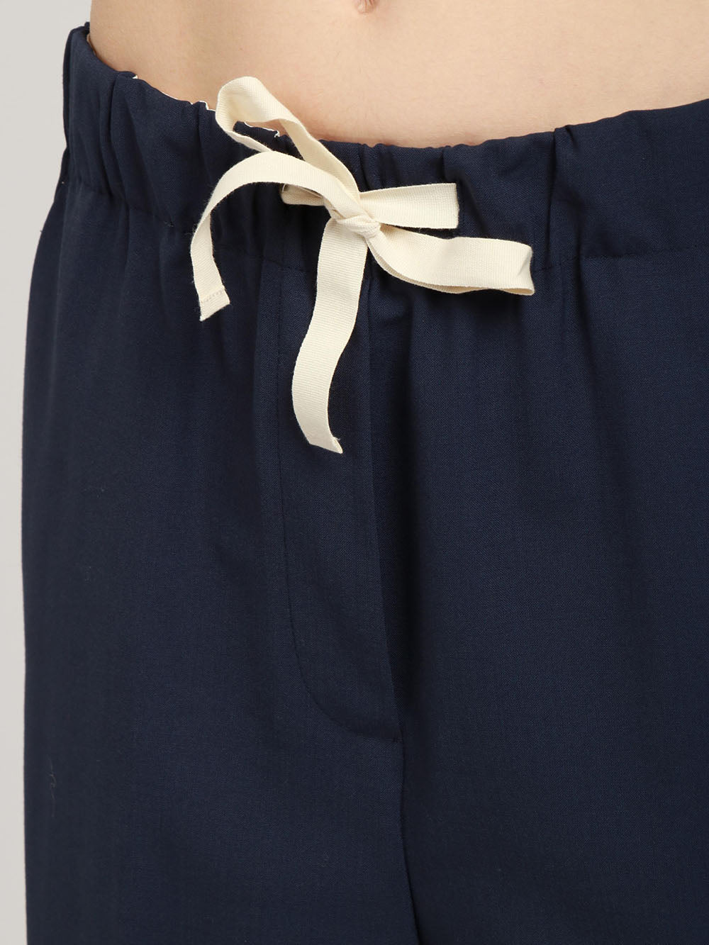 SEMICOUTURE Pantaloni Alix Taglio Uomo in Fresco di Lana Blu Notte Blu notte