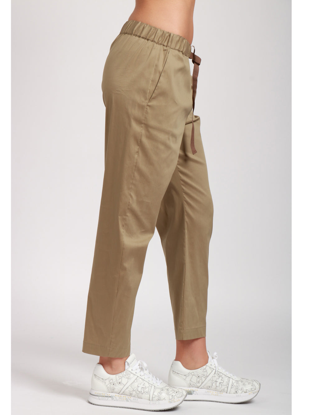 SEMICOUTURE PANTALONI BUDDY IN COTONE KAKI Kaki