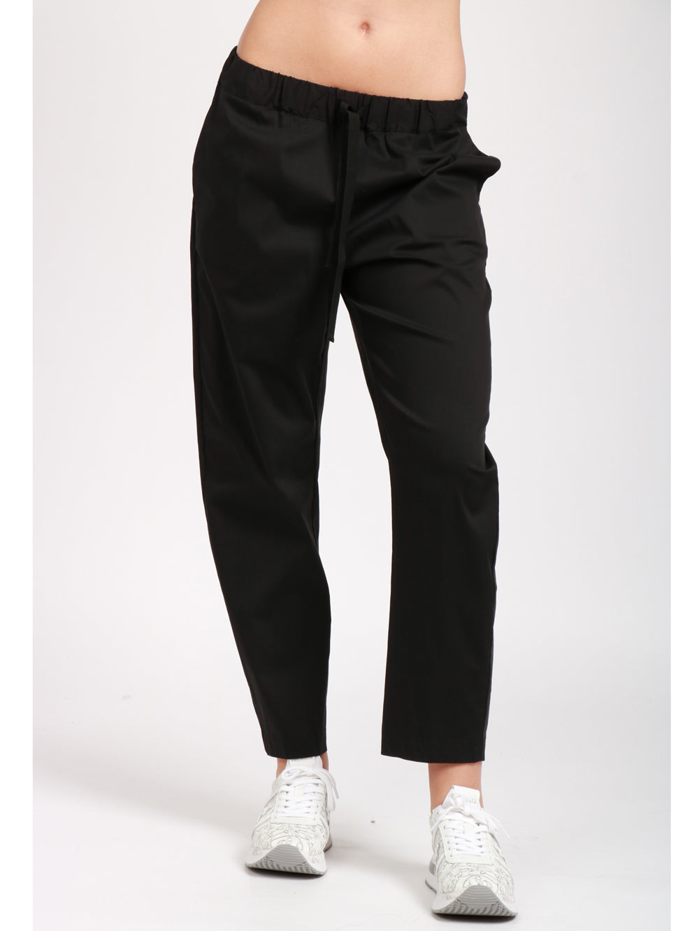 SEMICOUTURE PANTALONI BUDDY IN COTONE NERI Nero
