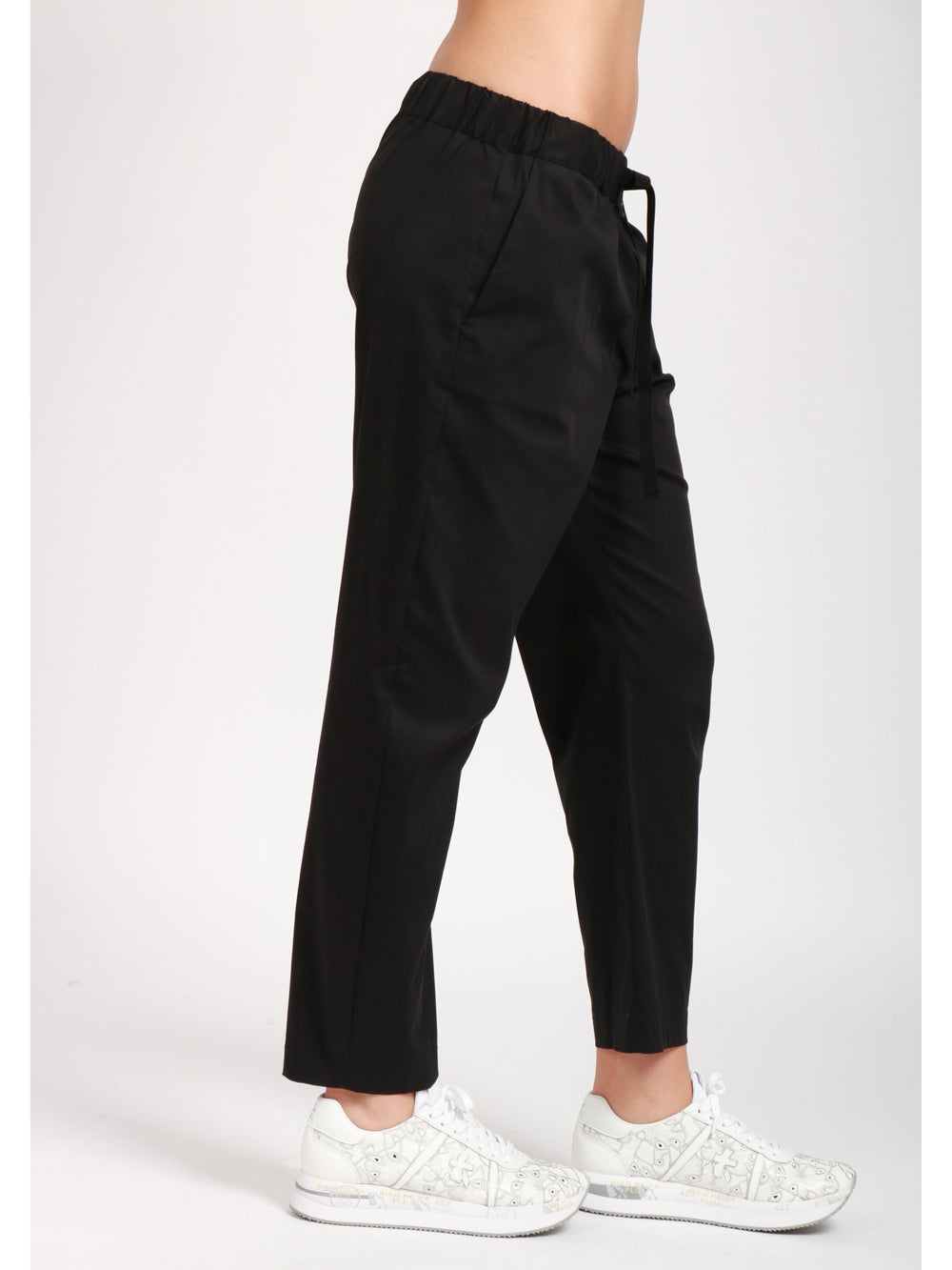 SEMICOUTURE PANTALONI BUDDY IN COTONE NERI Nero