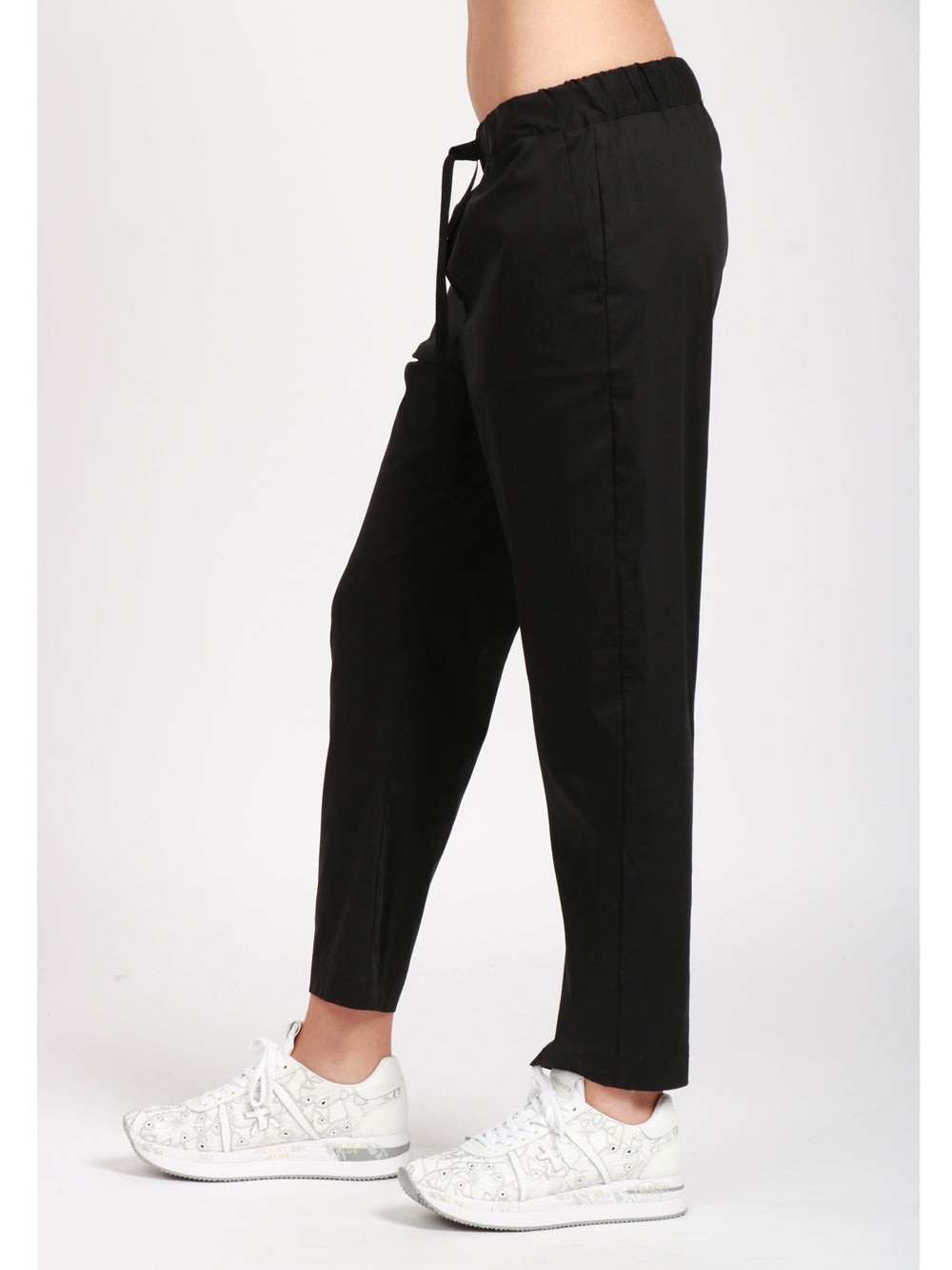 SEMICOUTURE PANTALONI BUDDY IN COTONE NERI Nero
