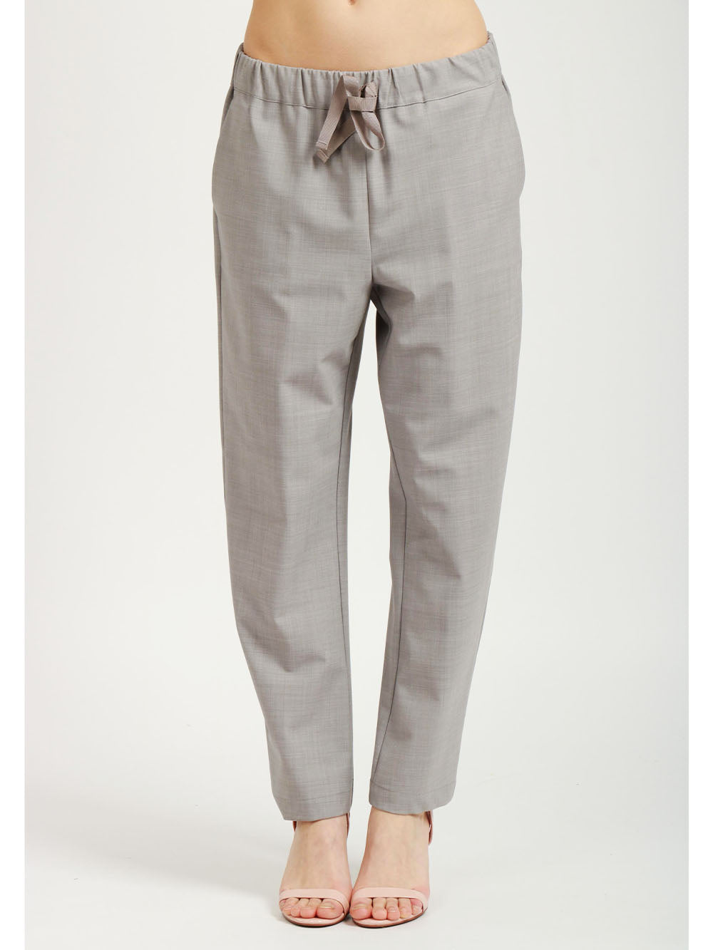 SEMICOUTURE Pantaloni Buddy in Fresco di Lana Grigi Perla Grigio perla