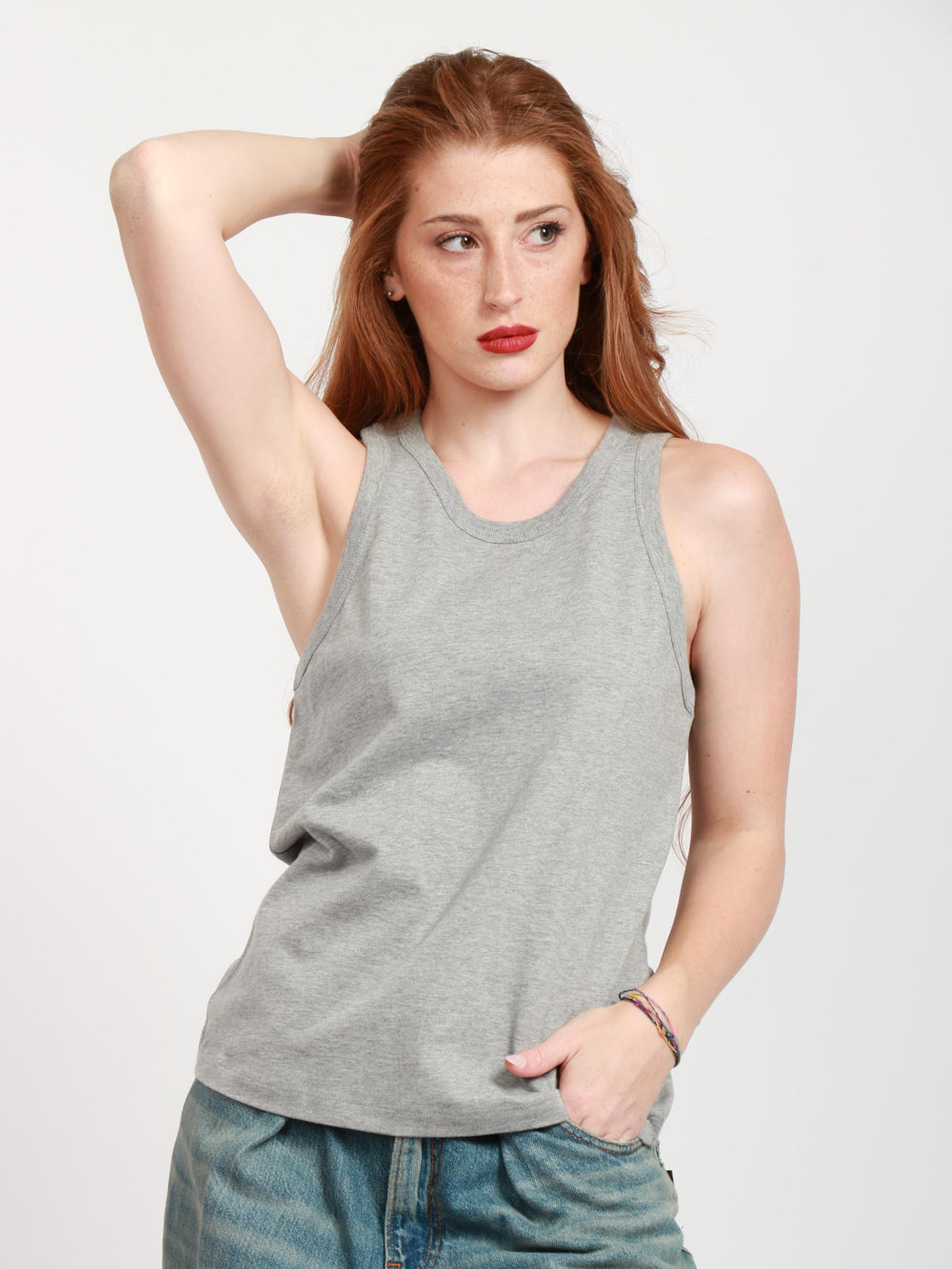 SEMICOUTURE Top Canotta Cathleen in Cotone Grigia Grigio