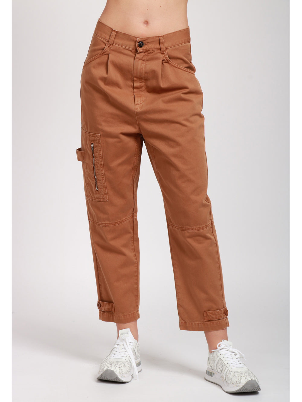 SEMICOUTURE PANTALONI JULYA CACAO IN COTONE Cacao