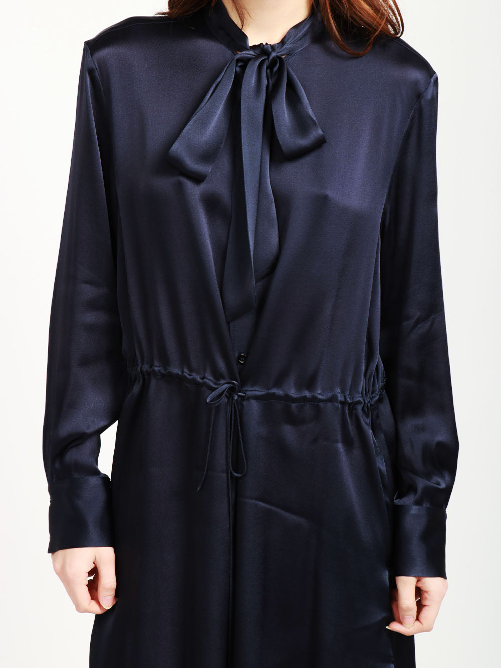 SEMICOUTURE Vestito Rossana Chemisier Corto in Misto Seta Blu Notte Blu notte