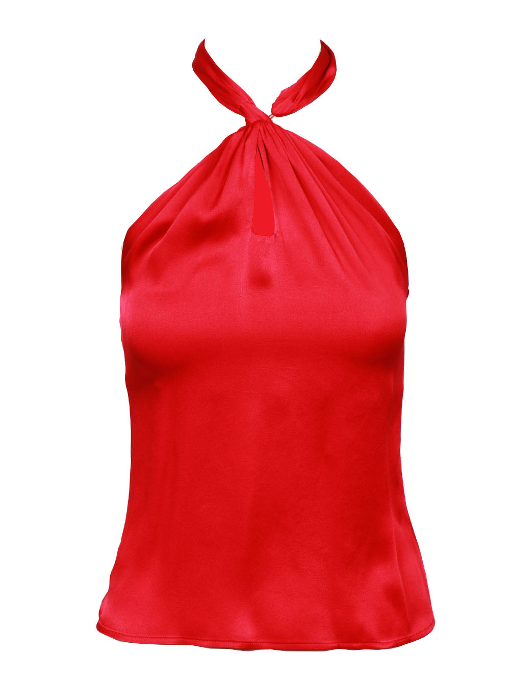 SEMICOUTURE Top Therese in Satin Misto Seta Rosso Rosso