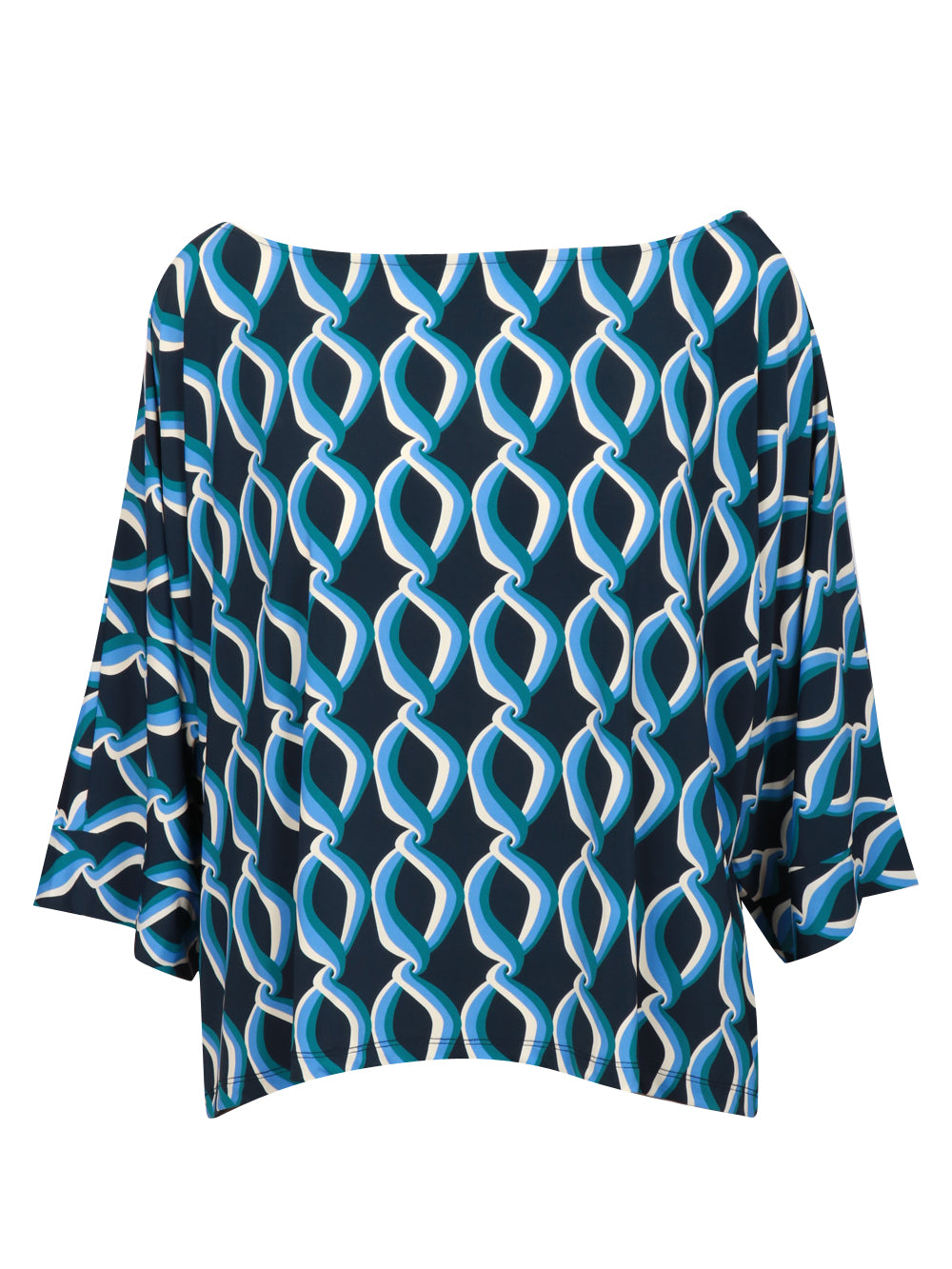 SIYU Blusa con Fantasia Blu e Celeste Blu/azzurro