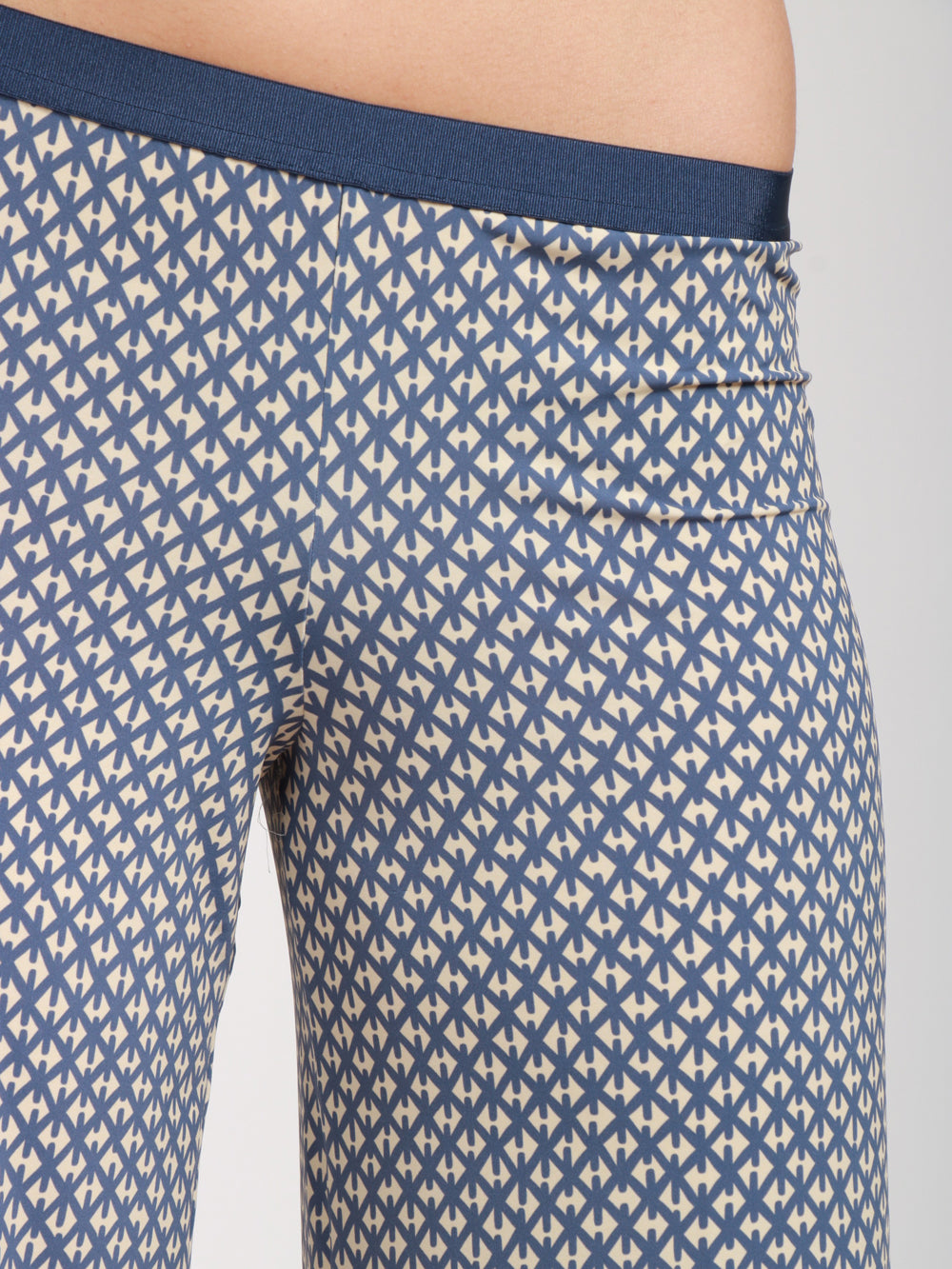 SIYU Pantaloni Lunghi con Fantasia Azzurri e Panna Panna/azzurro