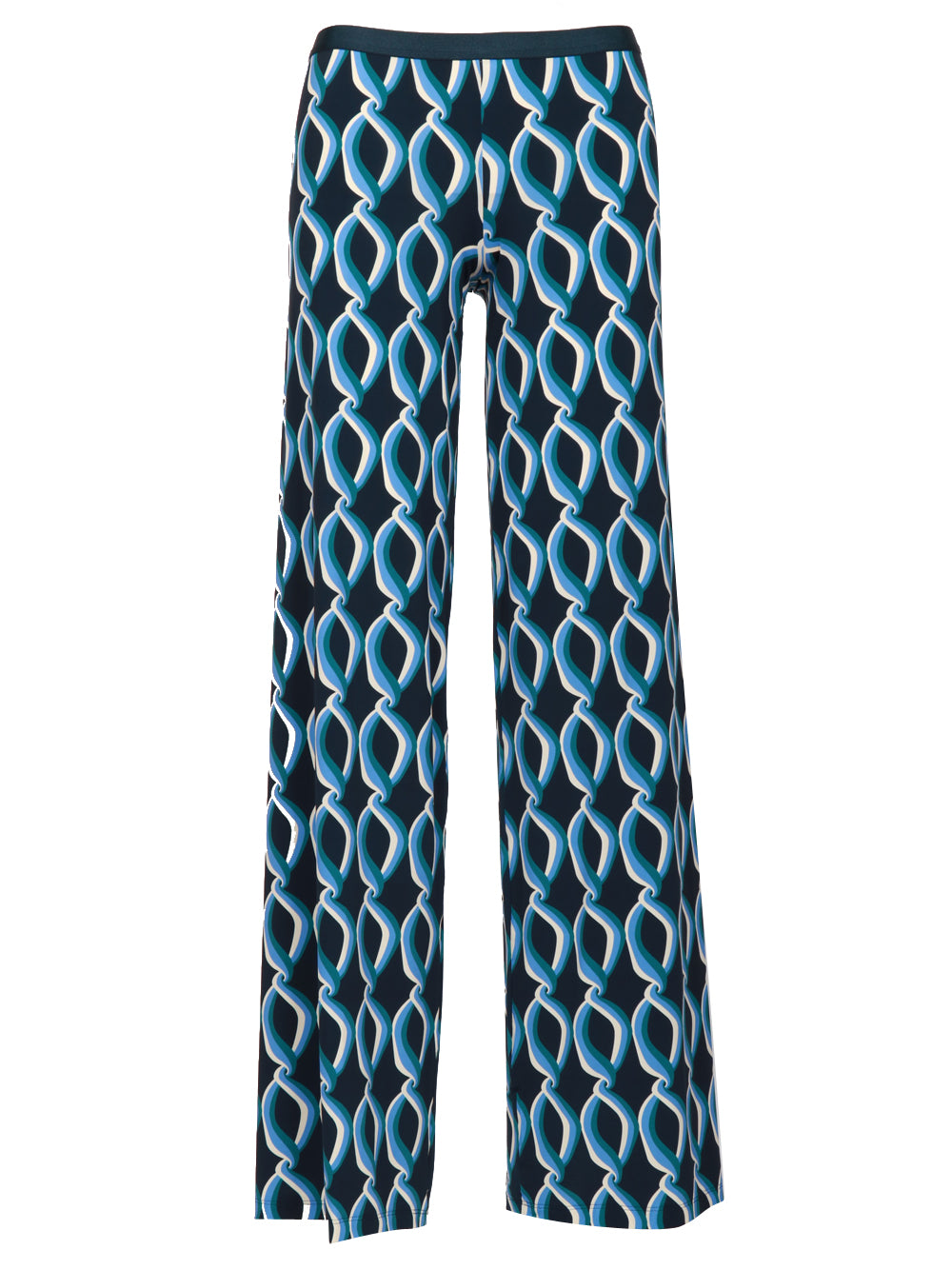 SIYU Pantaloni Lunghi con Fantasia Blu e Celesti Blu/azzurro