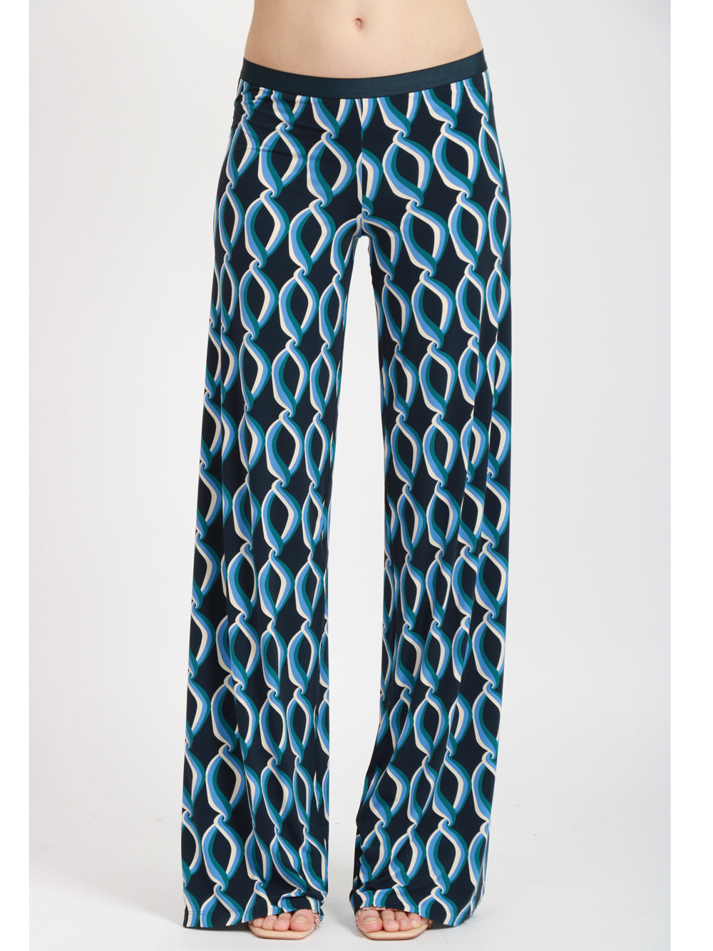 SIYU Pantaloni Lunghi con Fantasia Blu e Celesti Blu/azzurro