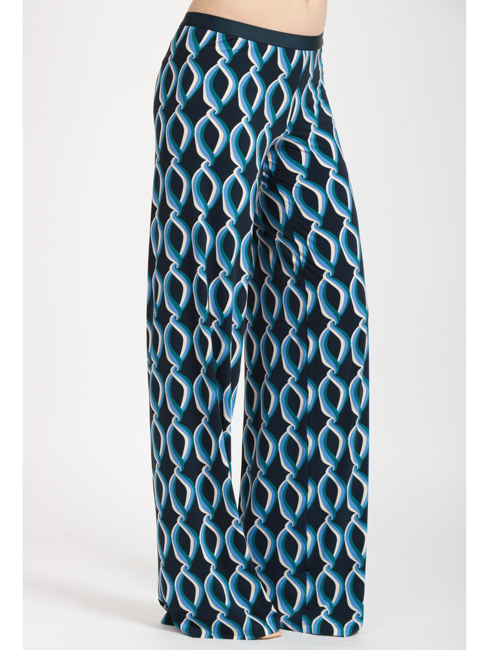 SIYU Pantaloni Lunghi con Fantasia Blu e Celesti Blu/azzurro