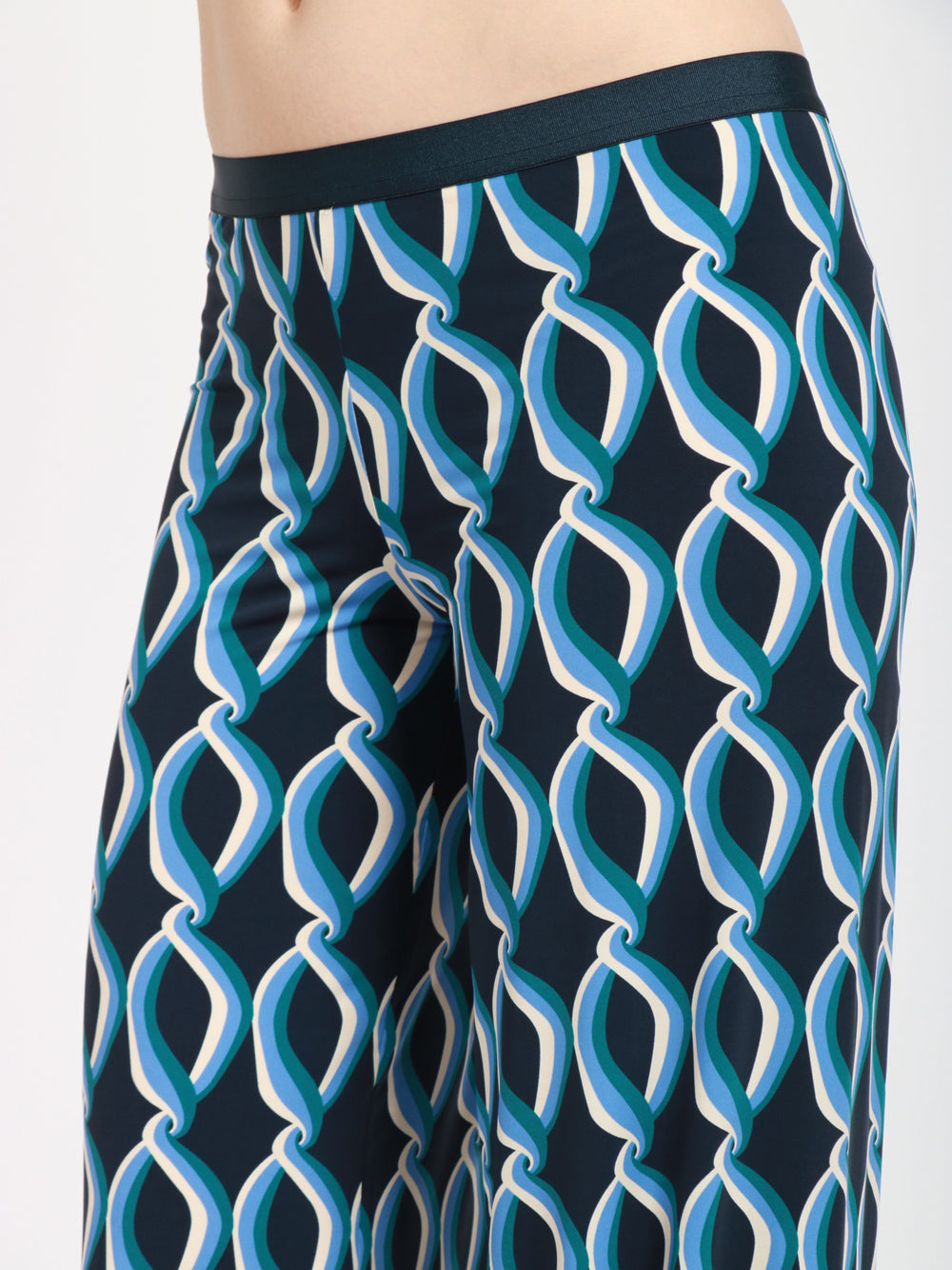 SIYU Pantaloni Lunghi con Fantasia Blu e Celesti Blu/azzurro