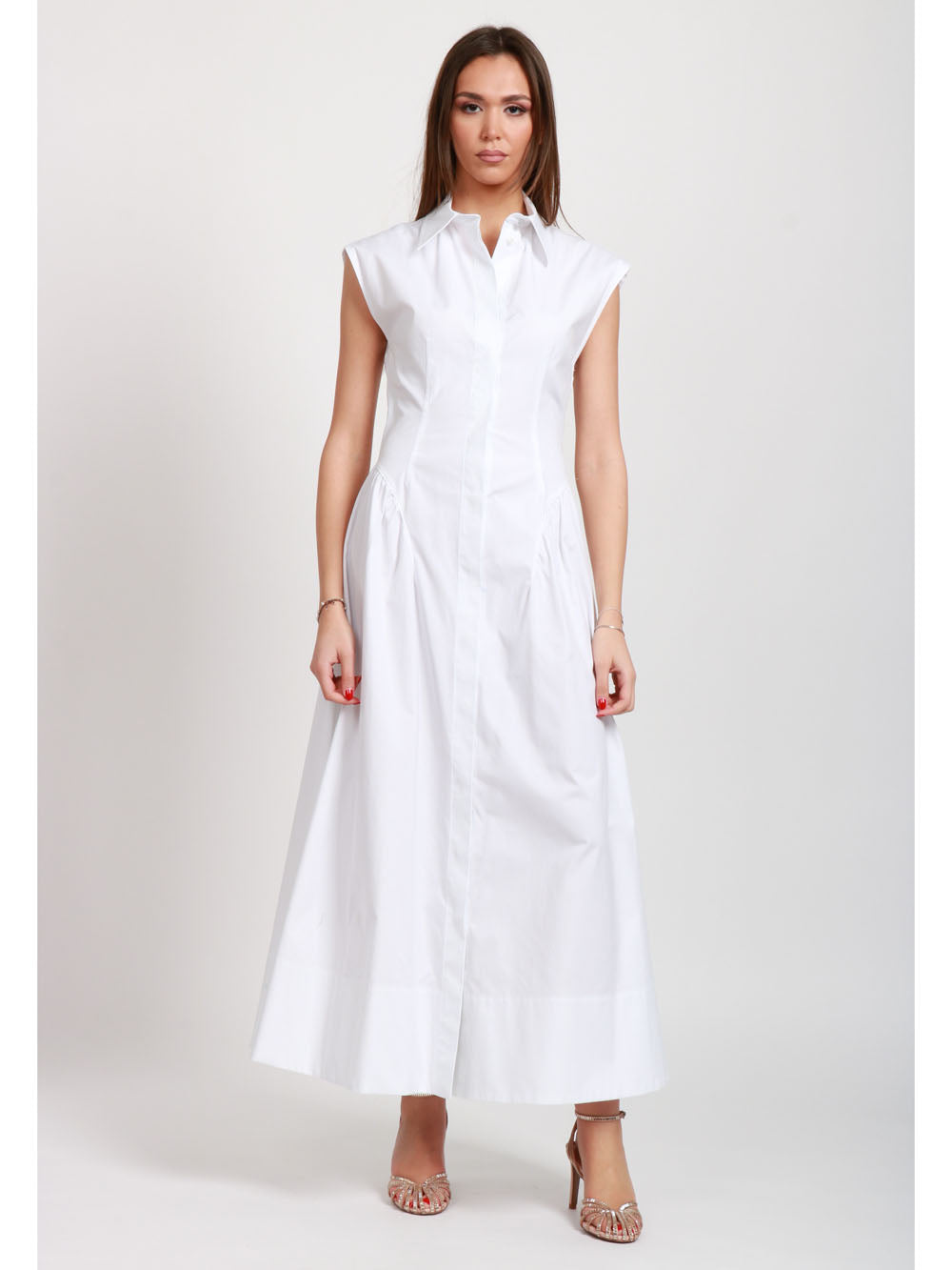 SPORTMAX Vestito Fabiana lungo chemisier smanicato Bianco Bianco