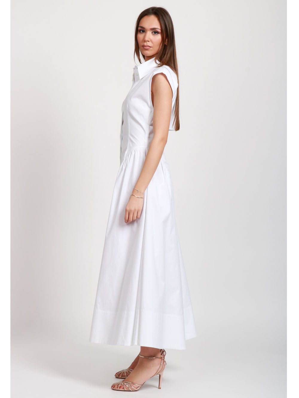 SPORTMAX Vestito Fabiana lungo chemisier smanicato Bianco Bianco