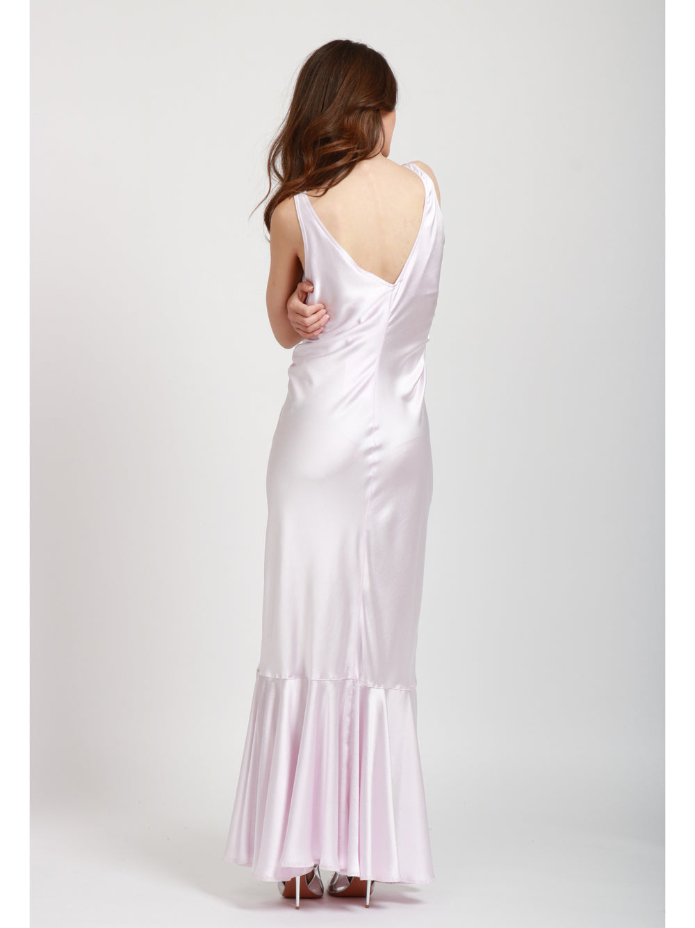 SPORTMAX Vestito Lungo Katia in Raso Rosa Rosa confetto