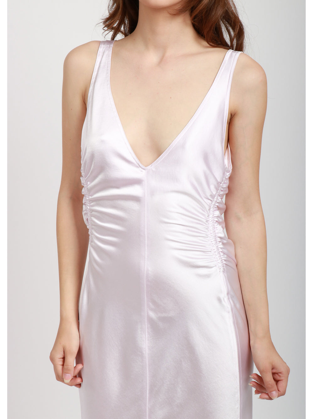 SPORTMAX Vestito Lungo Katia in Raso Rosa Rosa confetto