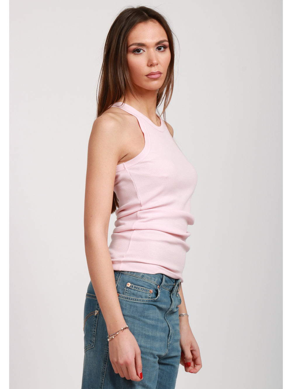 SPORTMAX Canotta Nastie a costine con scollo americana rosa Rosa