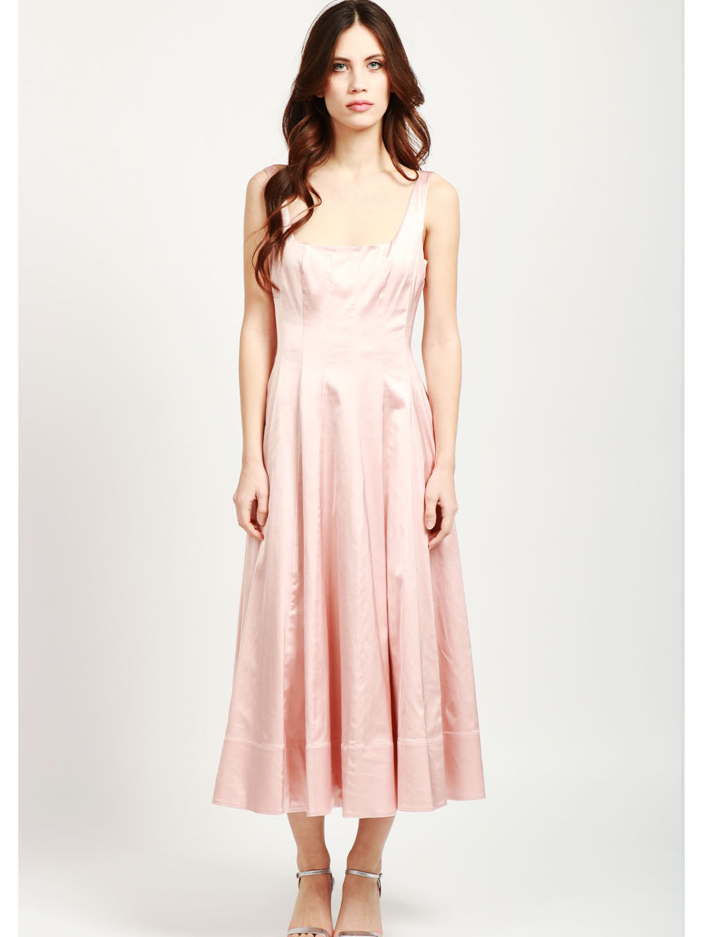 STAUD Vestito Wells in Duchesse Rosa Rosa