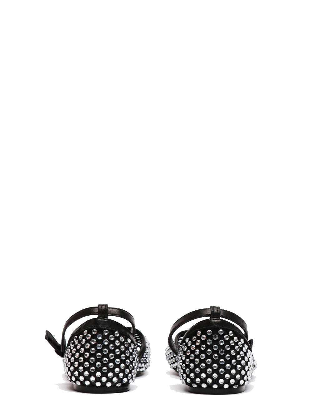 STRATEGIA Scarpe Ballerina Gems in Rete Nere con Strass Nero
