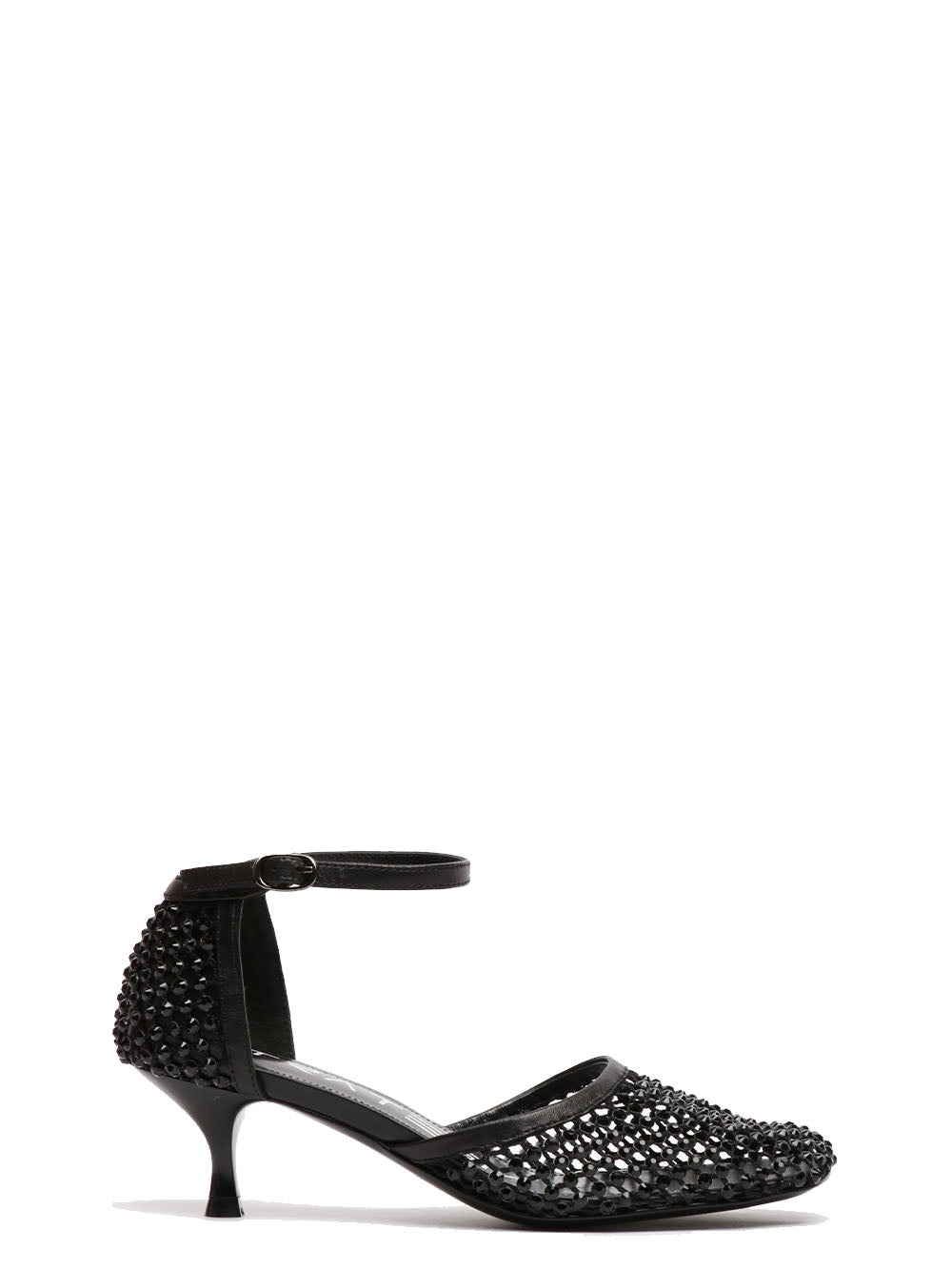 STRATEGIA Scarpe Décolleté Shiny in Rete Nere con Strass Nero