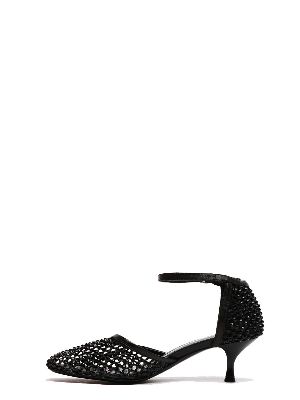 STRATEGIA Scarpe Décolleté Shiny in Rete Nere con Strass Nero