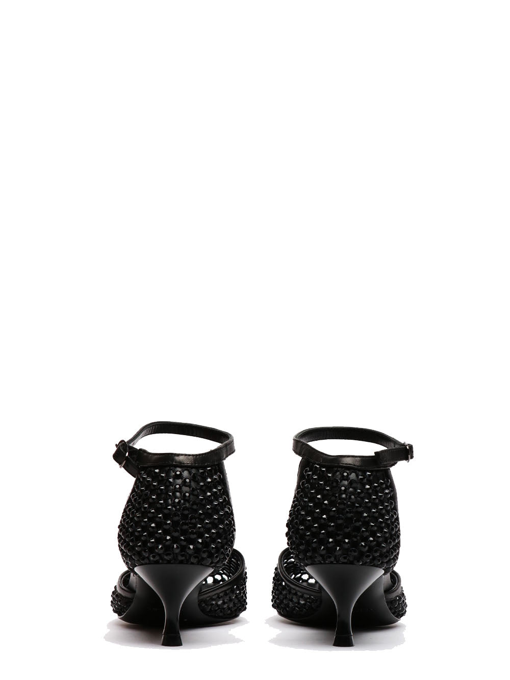 STRATEGIA Scarpe Décolleté Shiny in Rete Nere con Strass Nero