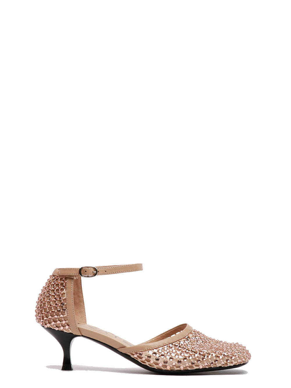 STRATEGIA Scarpe Décolleté Shiny in Rete Cipria con Strass Beige