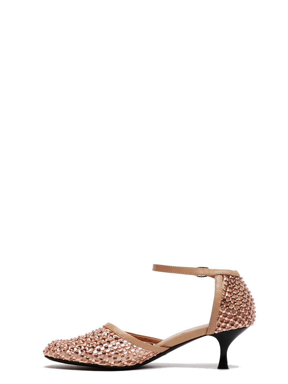 STRATEGIA Scarpe Décolleté Shiny in Rete Cipria con Strass Beige