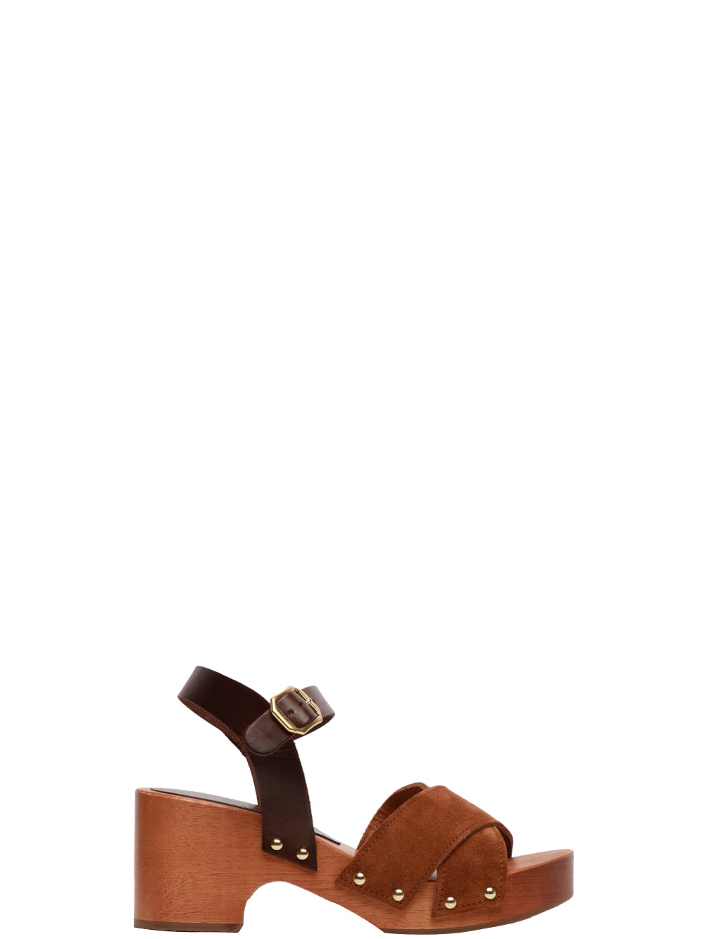 STRINGART Scarpe Zoccoli Alaska in Suede Cuoio Cuoio