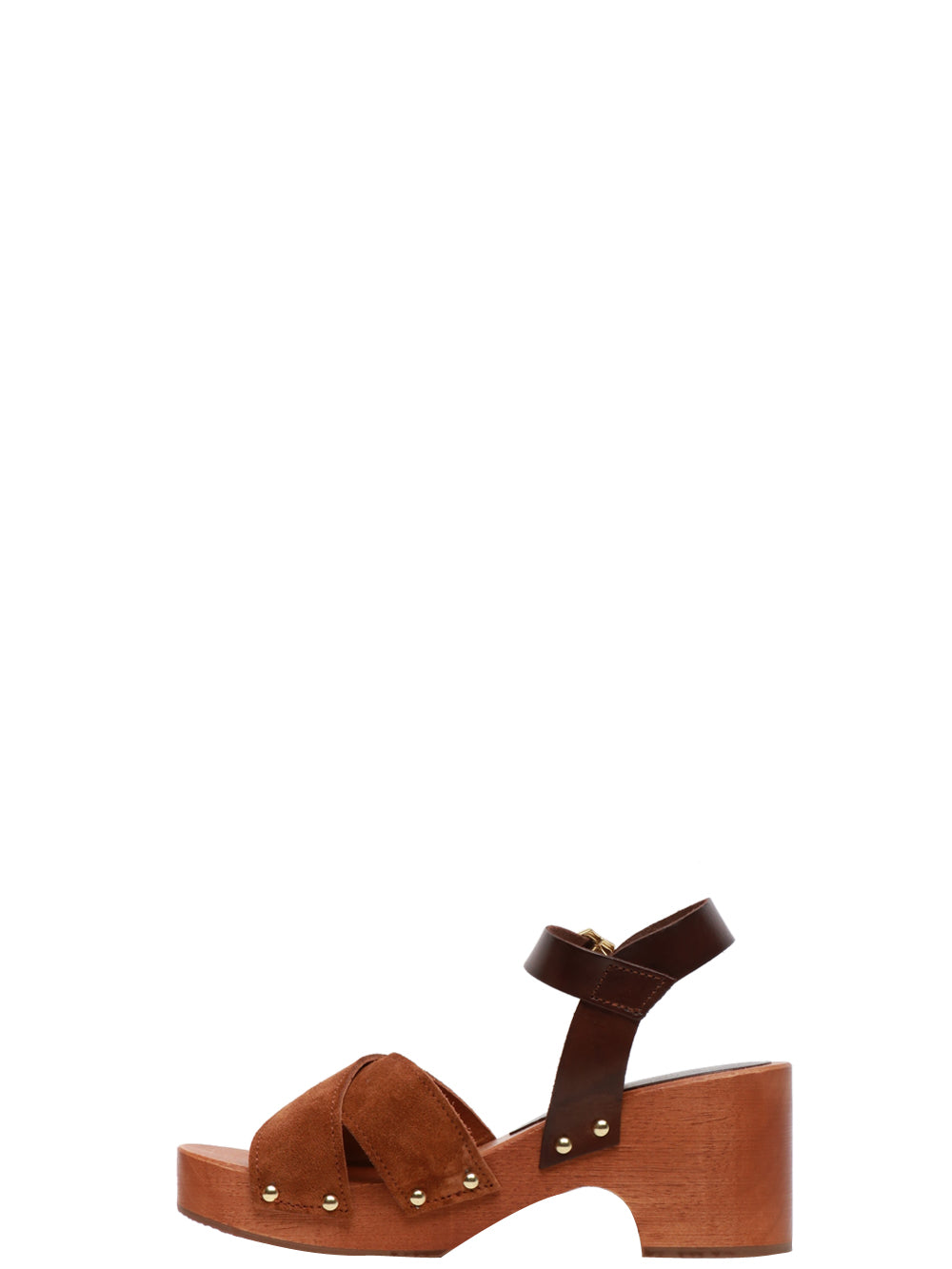 STRINGART Scarpe Zoccoli Alaska in Suede Cuoio Cuoio