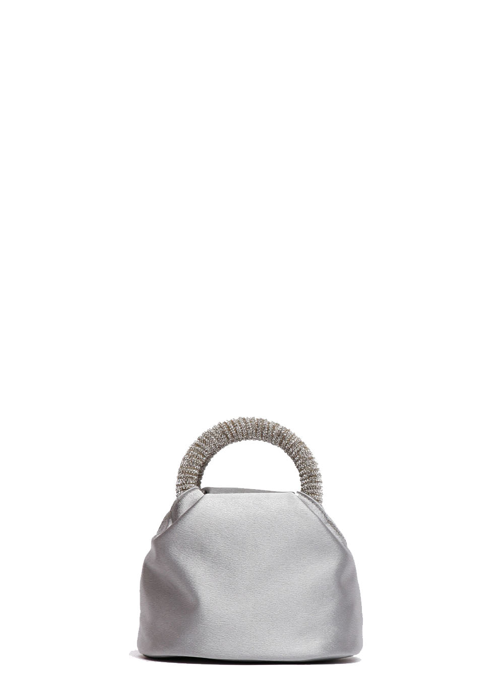 TWENTY FOURHAITCH Borsa a Mano Brunei Mini Grigia con Manico Full Strass Grigio/argento