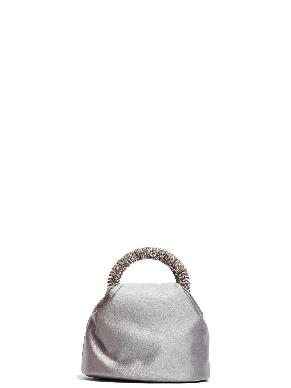 TWENTY FOURHAITCH Borsa a Mano Brunei Mini Grigia con Manico Full Strass Grigio/argento