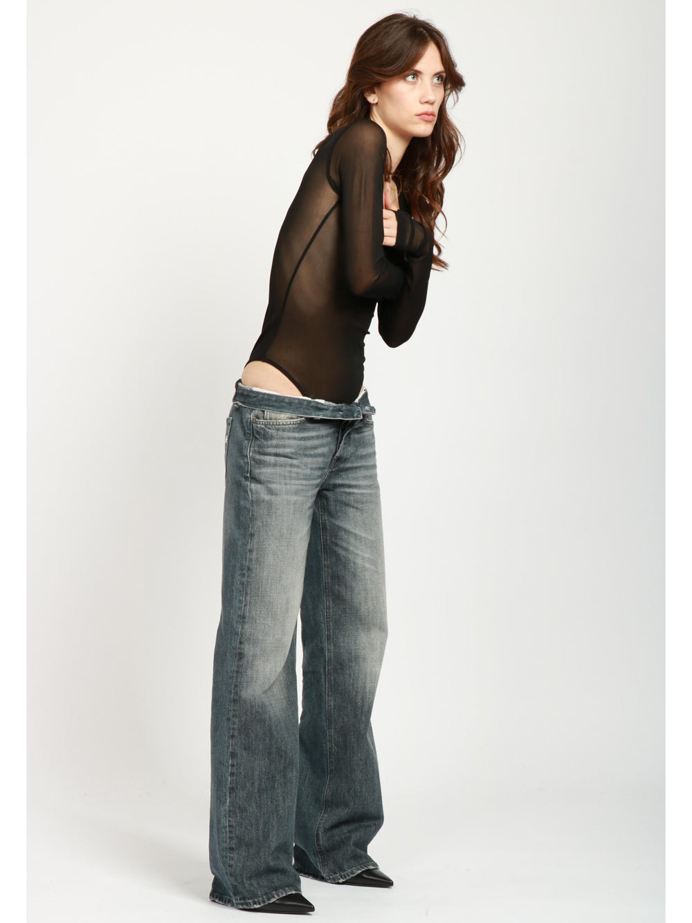 TWENTY FOURHAITCH Body Persefone in Tulle Nero Nero