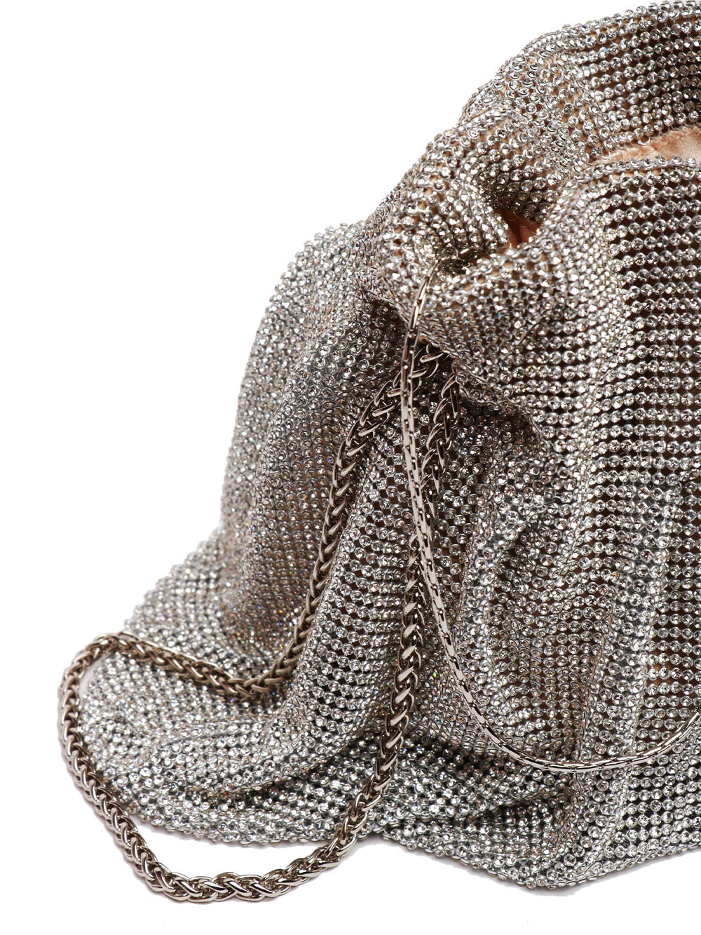 TWENTY FOURHAITCH Borsa Secchiello Toronto Argento Full Strass Argento