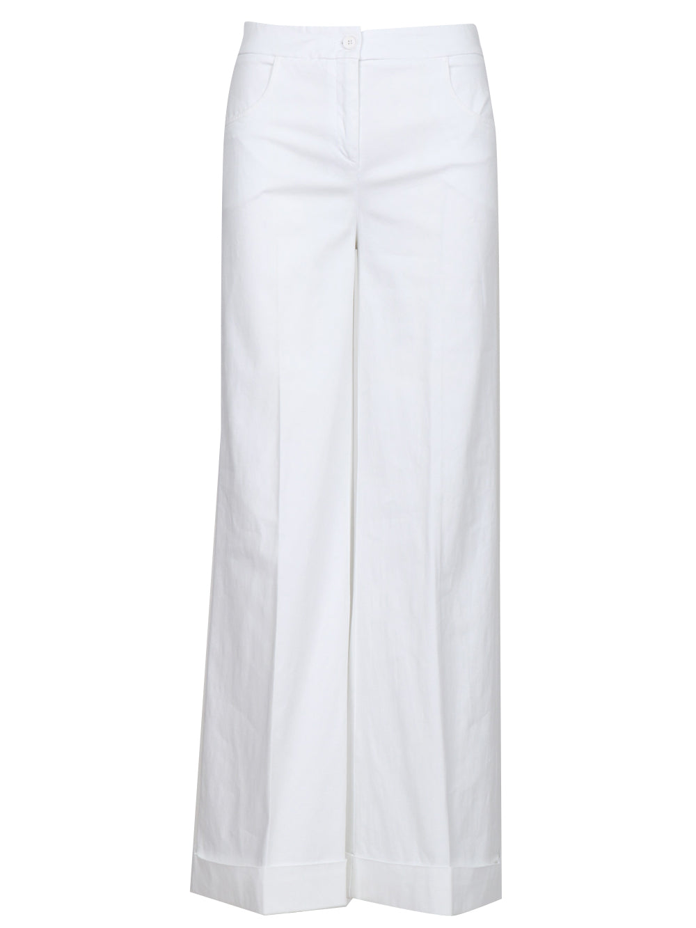 VIA MASINI 80 PANTALONI VIA MASCAGNI PALAZZO IN COTONE BIANCHI Bianco