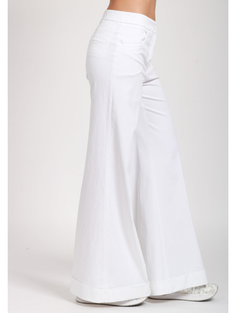 VIA MASINI 80 PANTALONI VIA MASCAGNI PALAZZO IN COTONE BIANCHI Bianco