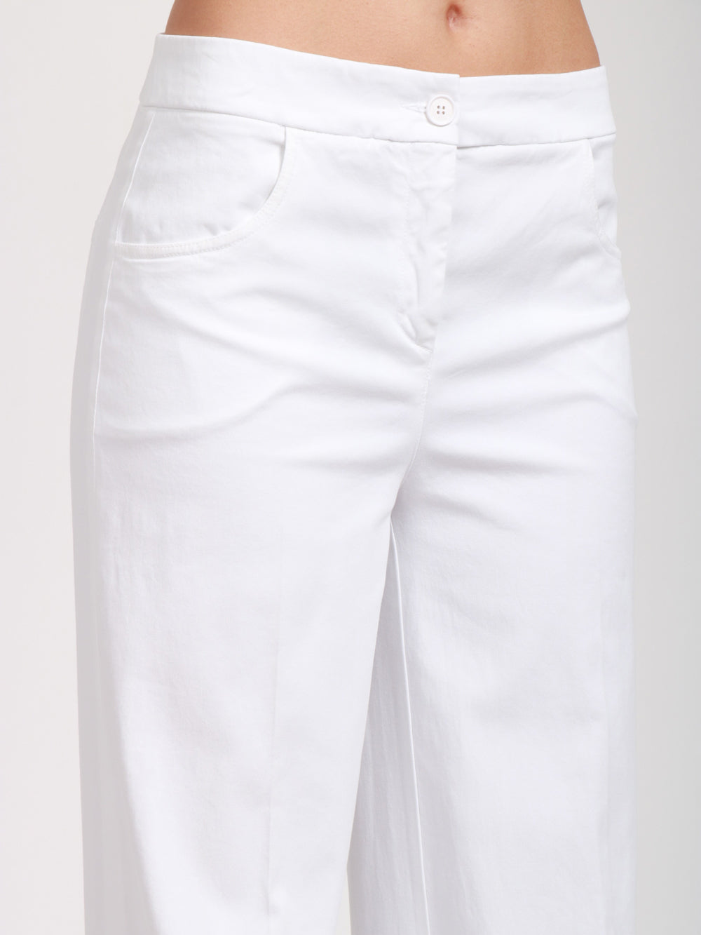 VIA MASINI 80 PANTALONI VIA MASCAGNI PALAZZO IN COTONE BIANCHI Bianco