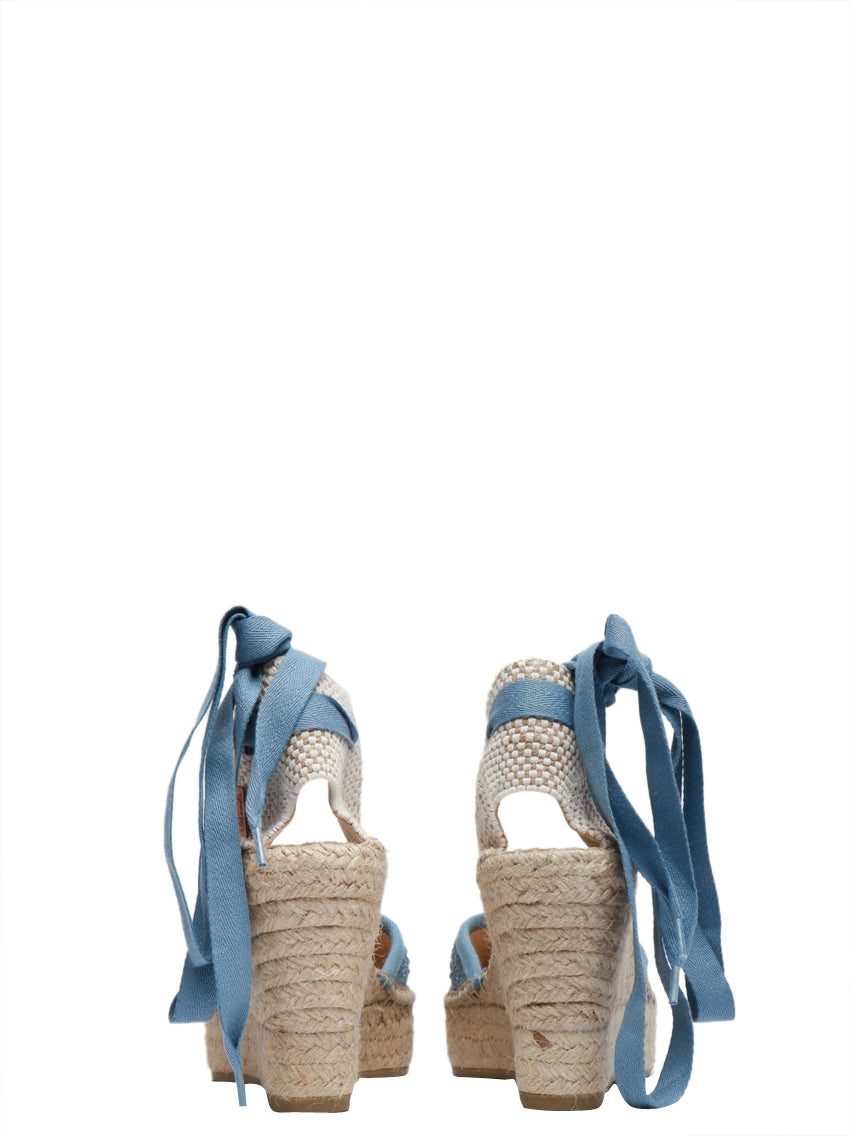 VIDORRETA Scarpe Espadrillas con zeppa azzurre Azzurro/beige