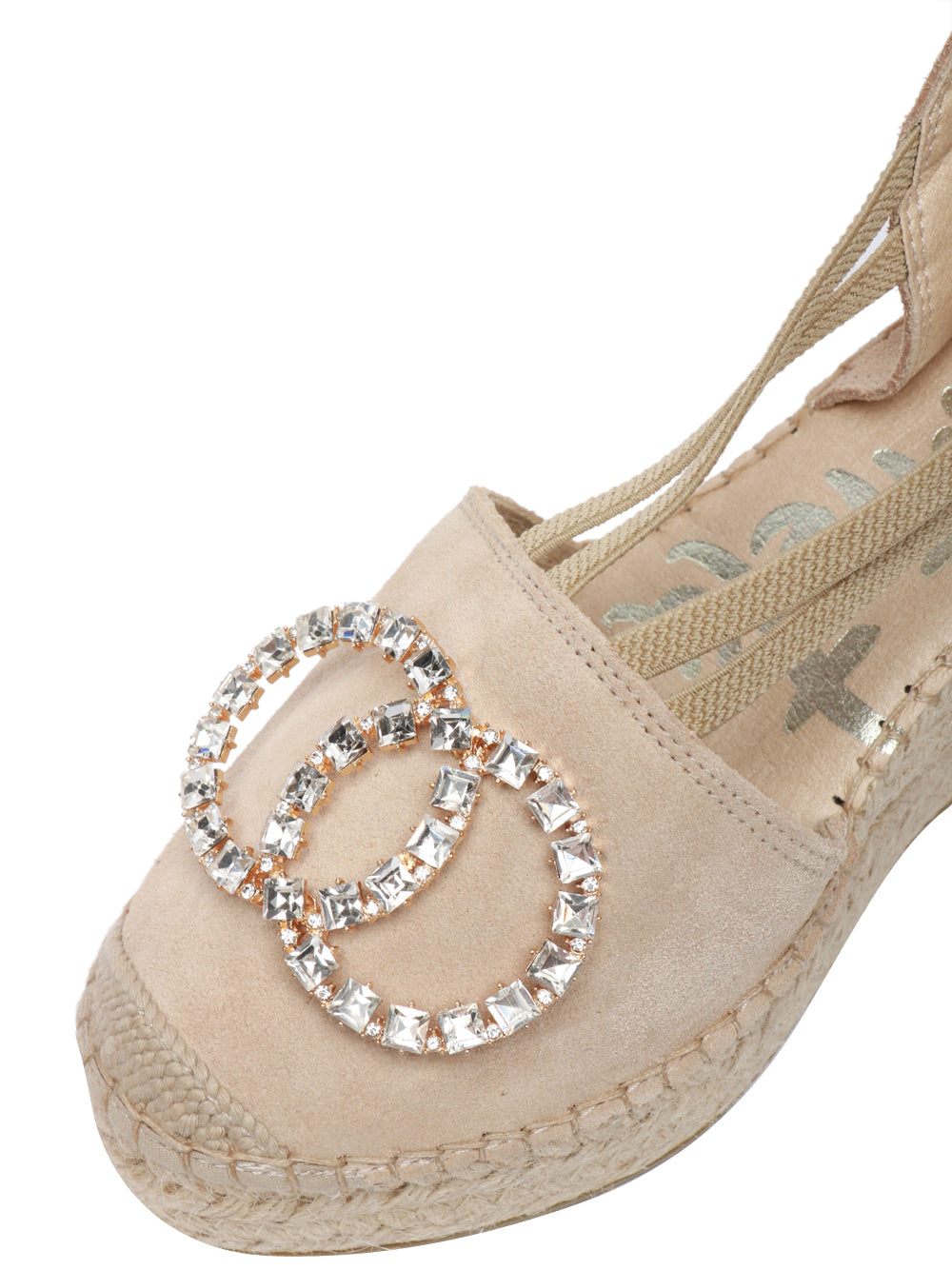 VIDORRETA Scarpe Espadrillad con Zeppa Beige Scamosciata Beige