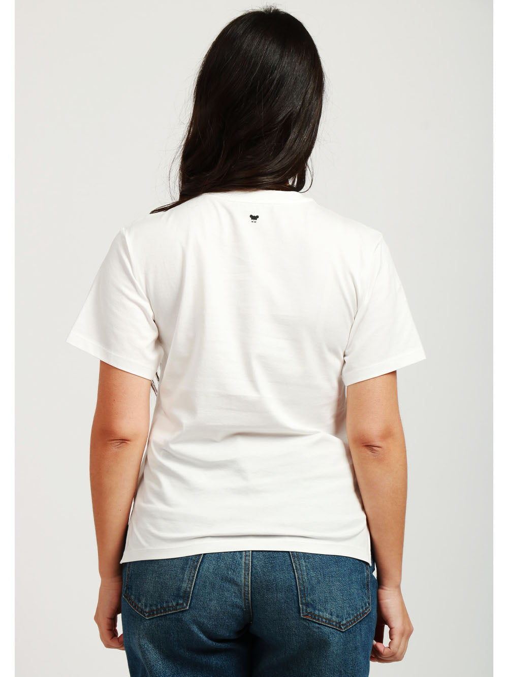 WEEKEND MAX MARA T-Shirt Cabina Girocollo in Cotone Bianca con Stampa Bianco+Color