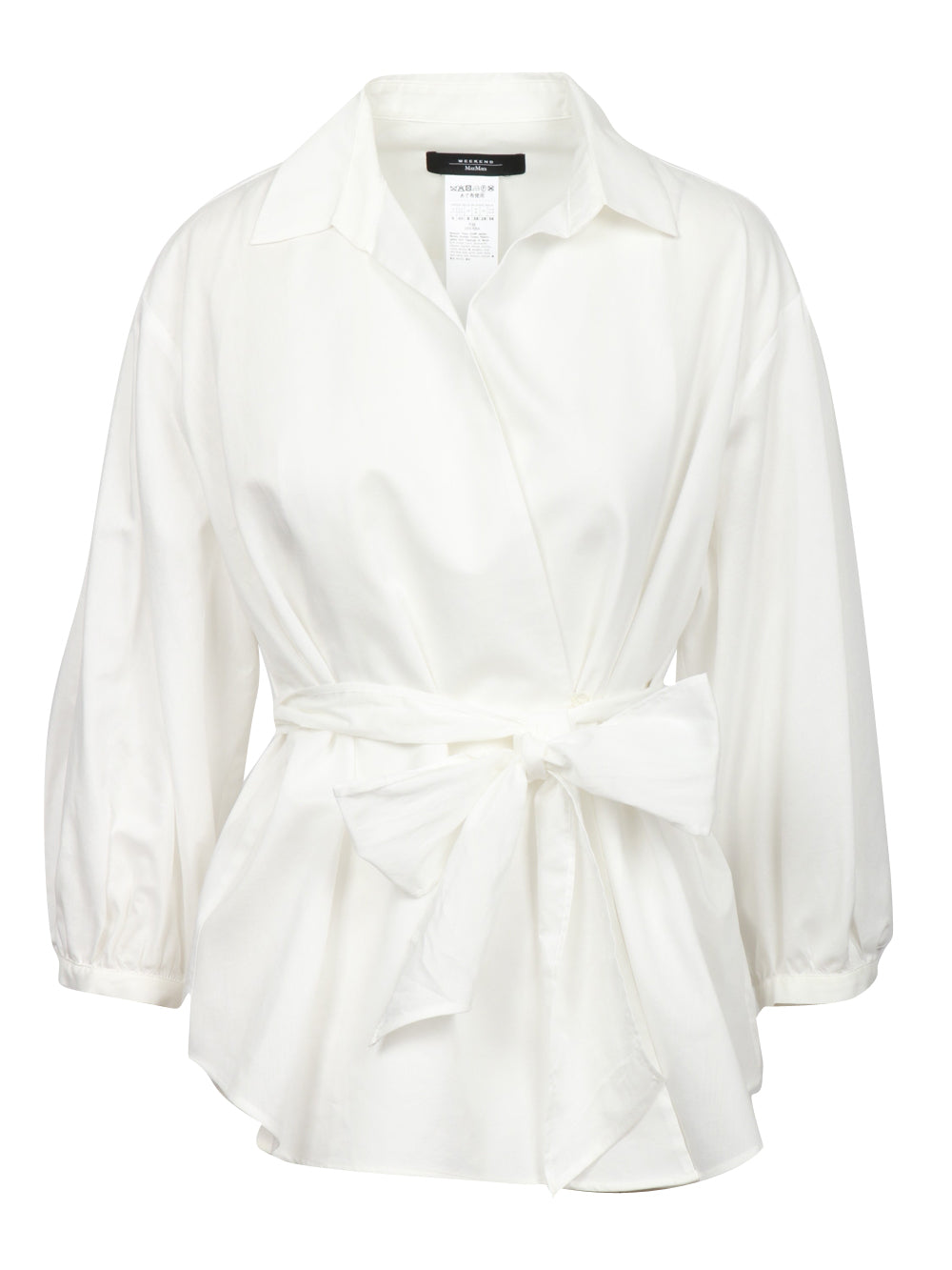 WEEKEND MAX MARA Camicia Ceci a portafoglio bianca in cotone e seta Bianco