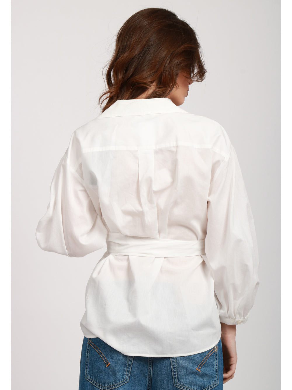 WEEKEND MAX MARA Camicia Ceci a portafoglio bianca in cotone e seta Bianco